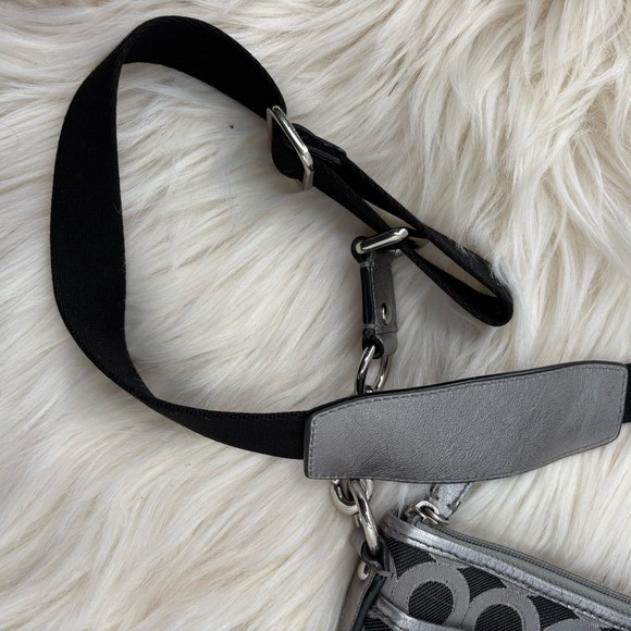 Coach 46802 Gunmetal/Black/Silver Crossbody Bag or Shoulder Purse - Picture 4 of 9